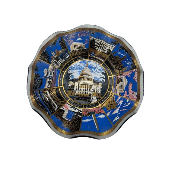 Unbranded Other - Washington D.C. Souvenir Decorative Fluted Glass Trinket Dish Iconic Landmarks